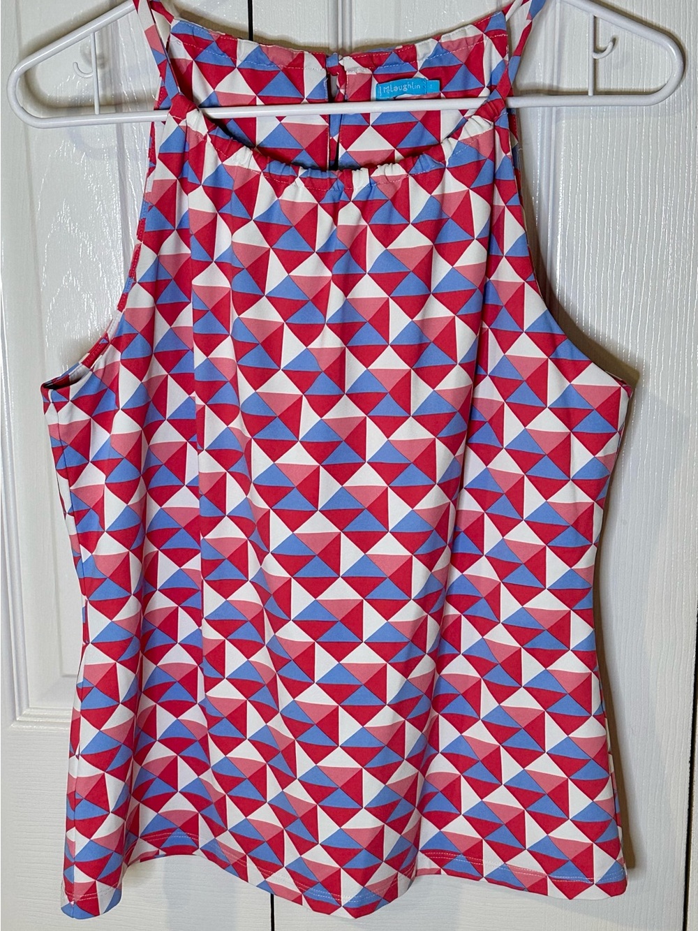 J. McLaughlin Geometric Halter Top | Large